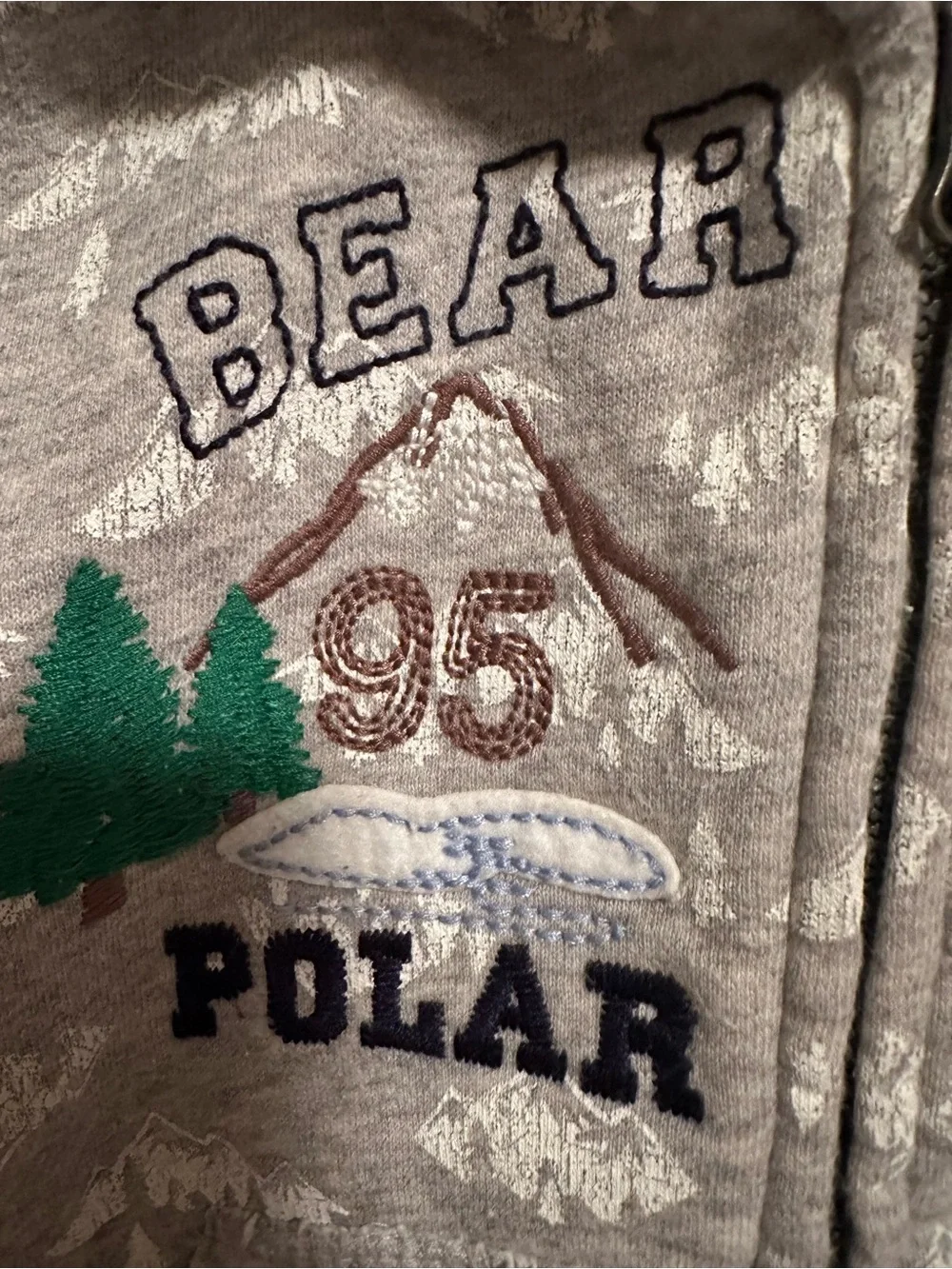 OshKosh Gray Polar Team Hooded Zip Sweatshirt with Sherpa Lining-NWOT Size 3T